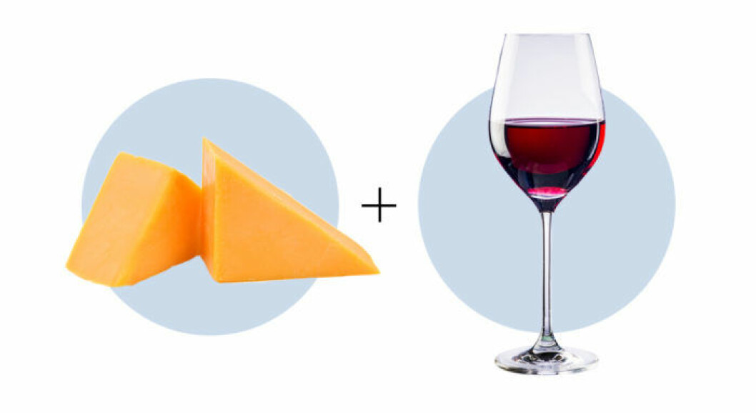 Ost och vinkombination cheddar och Cabernet sauvignon