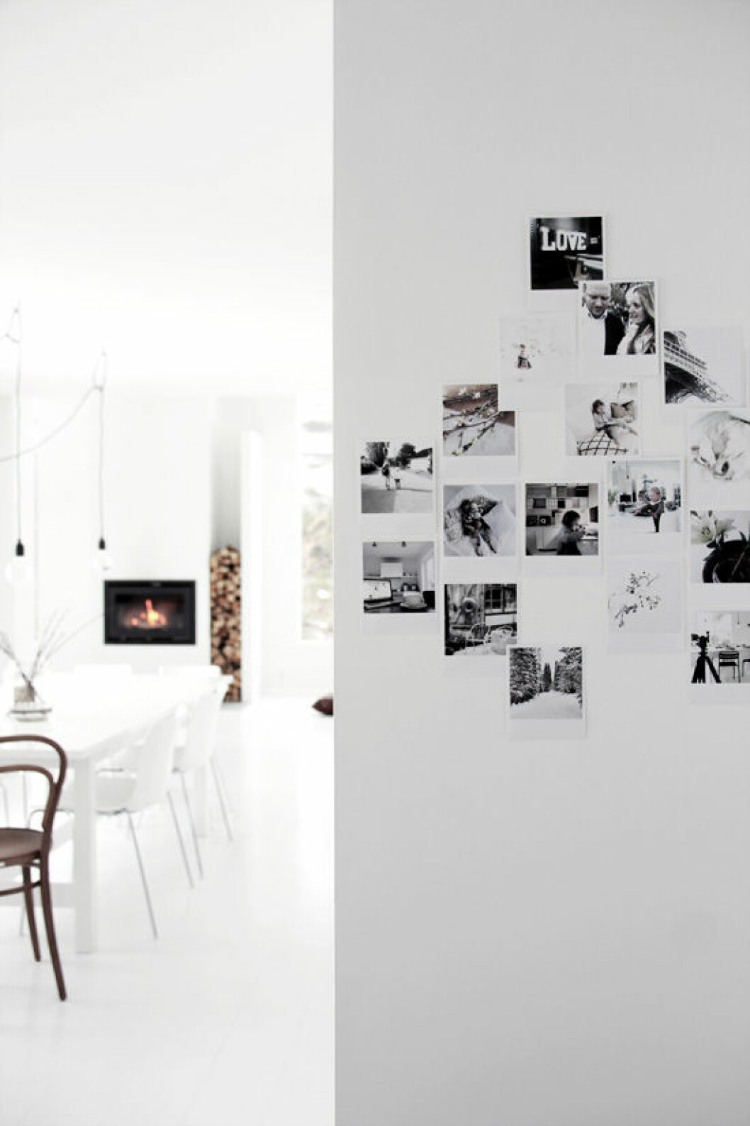 Foto: Elisabeth Heier Polaroidbilder skapar en tavelvägg i miniatyr