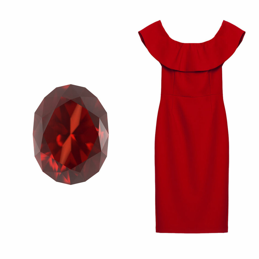 Klänning, <a href="http://www.zara.com/se/en/woman/dresses/off-the-shoulder-dress-c269185p3717582.html" target="_blank" rel="noopener">Zara</a> 01-januari-granat