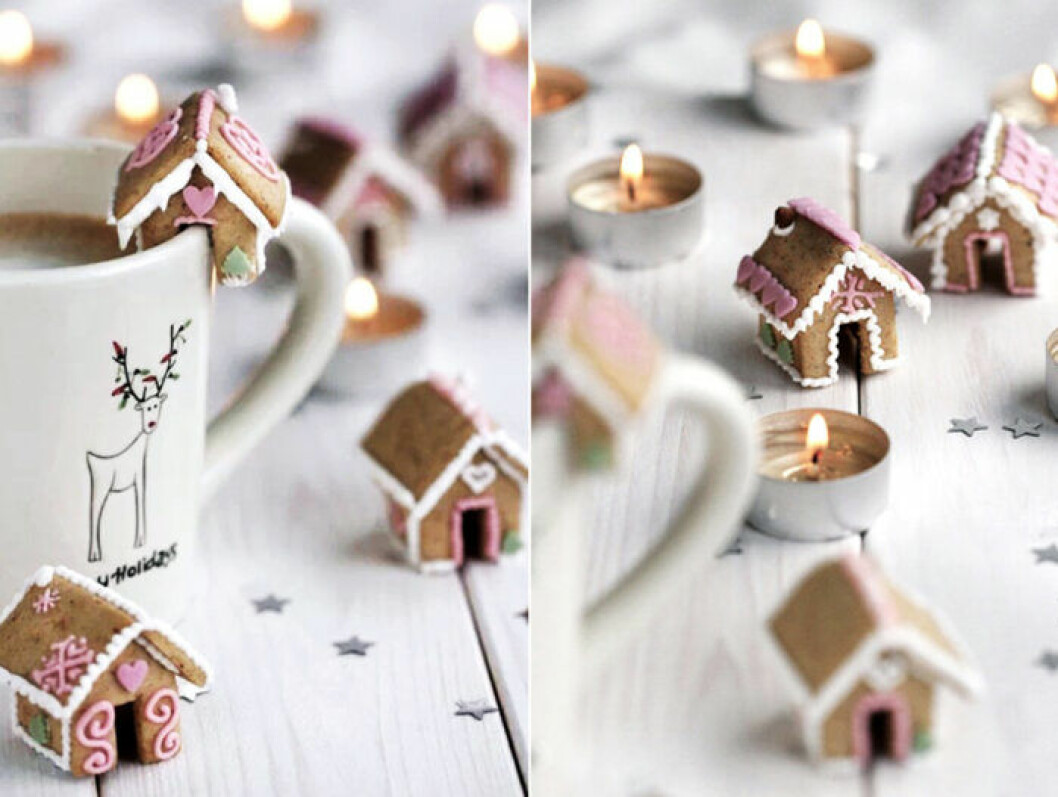 Pepparkakshus i miniformat. Foto via: <a href="http://caketime.blox.pl/2012/12/Konkurs-przepis-na-mini-domki-i-darmowy-szablon.html" target="_blank" rel="noopener">Cake time</a> Pepparkakshus i miniformat.
