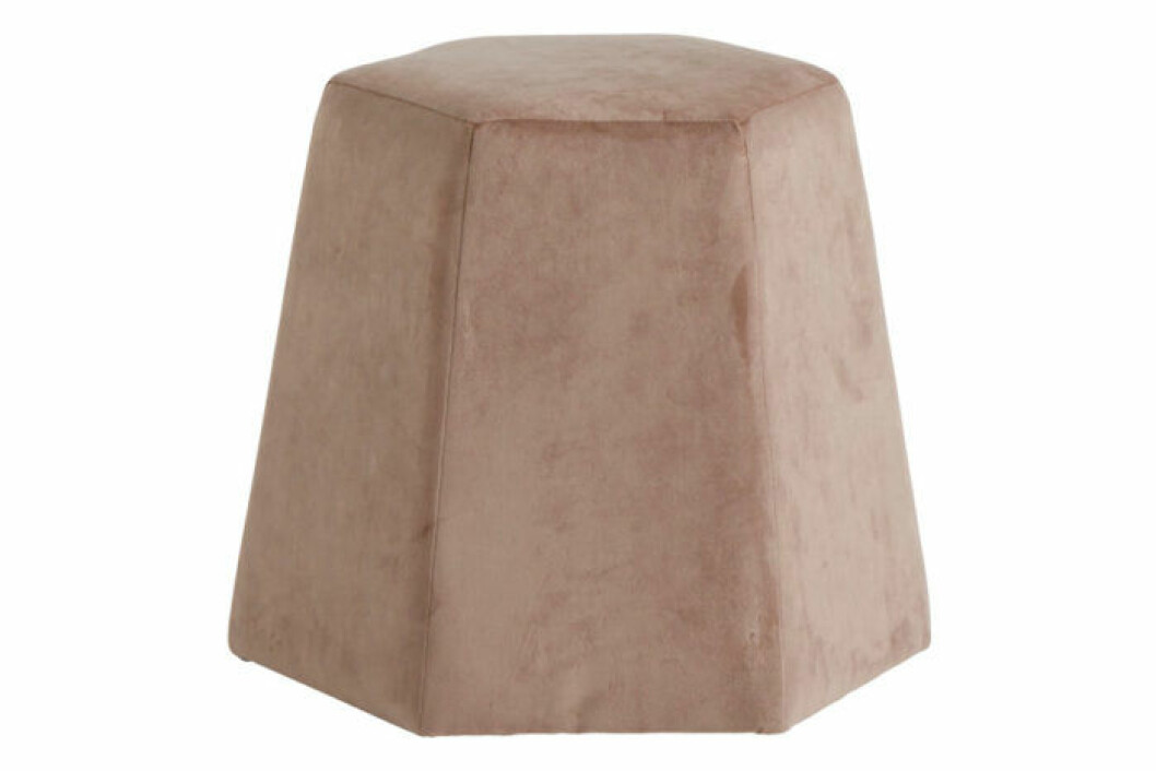 Sexkantig sittpuff i sammet