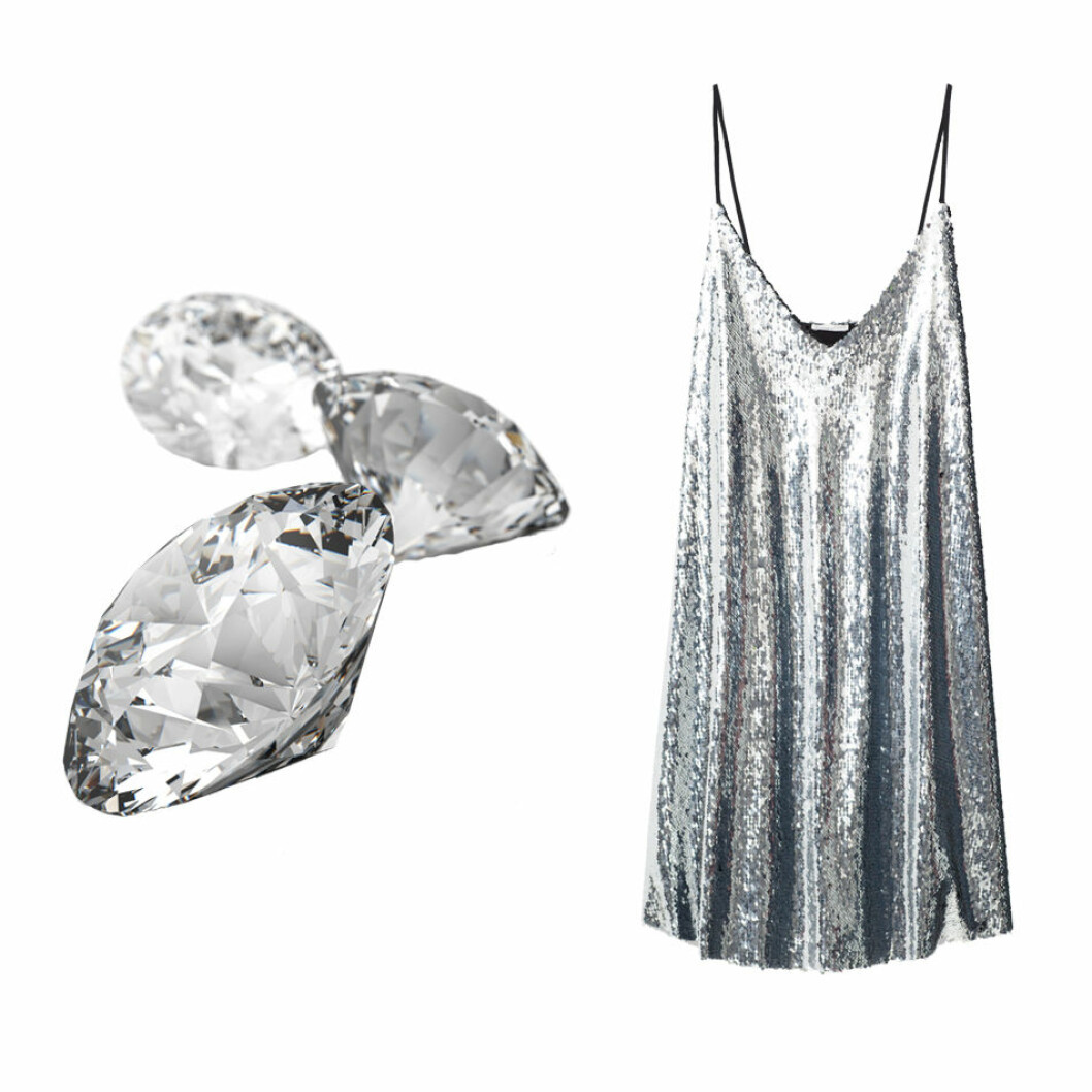 Klänning, <a href="http://www.zara.com/se/en/woman/dresses/sequin-dress-c269185p3817055.html" target="_blank" rel="noopener">Zara</a> 04-april-diamant
