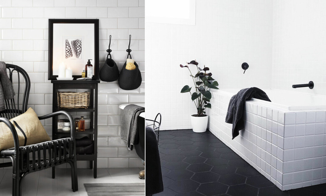 Foto: Marcus Lawett Styling: Hans Blomqvist för <a href="http://livethemma.ikea.se/dromstart/?cid=%20se%7Cot%7Clink%7Cpintrest%7Cot123456794" target="_blank" rel="noopener">Ikea Livet hemma</a> / <a href="https://www.instagram.com/p/BEaRyR3m8Y_/" target="_blank" rel="noopener">Chelsea Warburton</a> Addera svarta detaljer i badrummet.