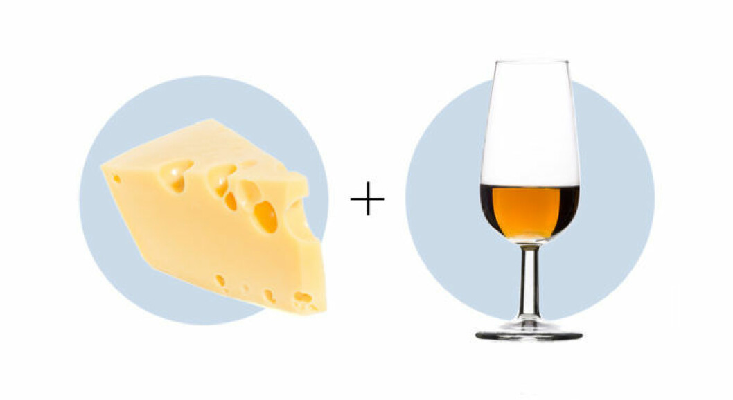 Ost och vinkombination Gruyère och Sherry
