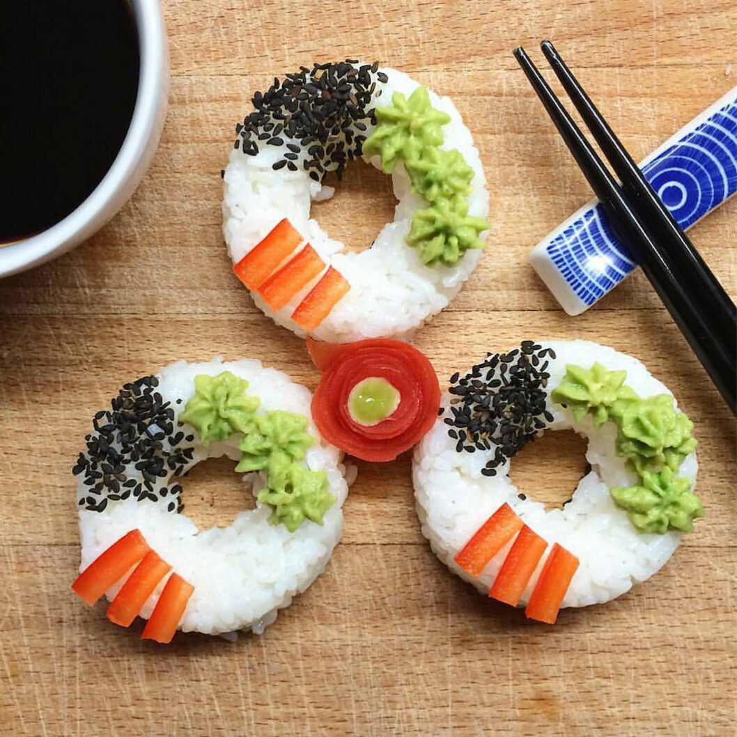 Foto: Instagram/<a href="https://www.instagram.com/p/BGshJ9pjl7W/" target="_blank" rel="noopener">letscookvegan</a> 04. sushi-donut