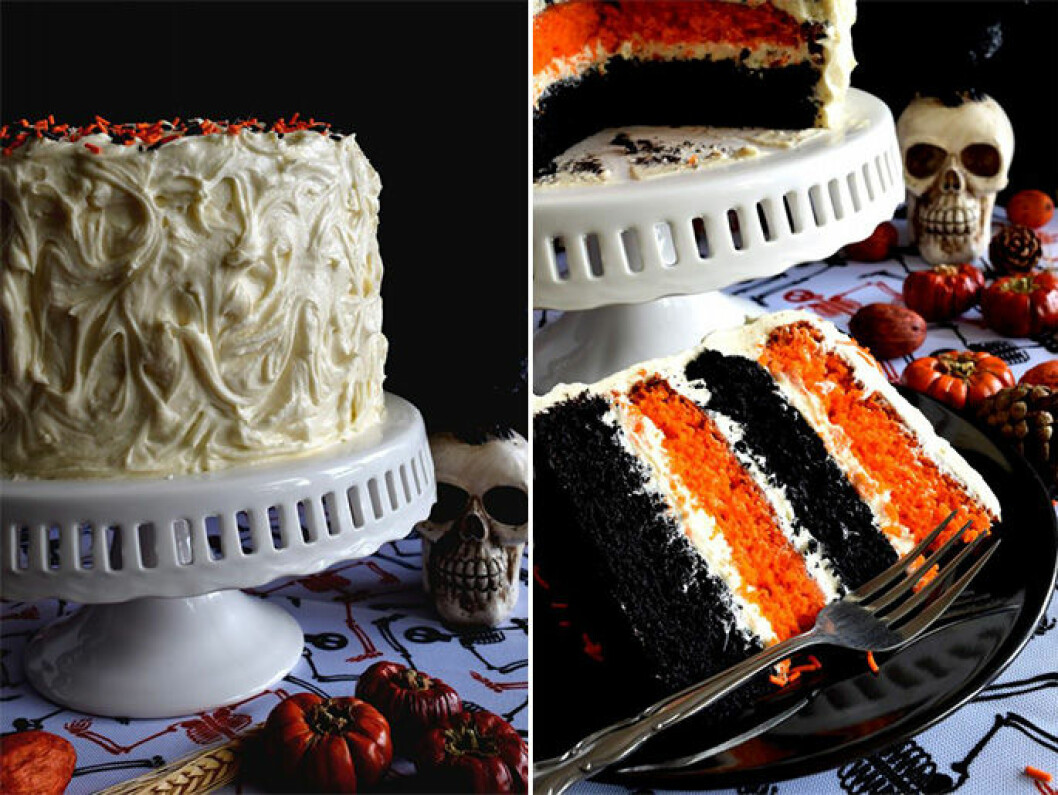 Foto och recept: <a href="http://www.lordbyronskitchen.com/halloween-pumpkin-cake-cream-cheese-frosting/" target="_blank" rel="noopener">Lord Byron’s kitchen</a>