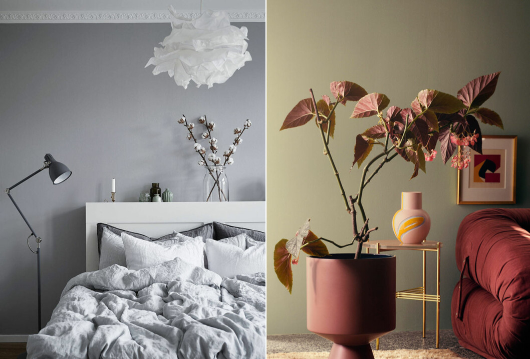 Inspirationsbild med sovrum och stilleben