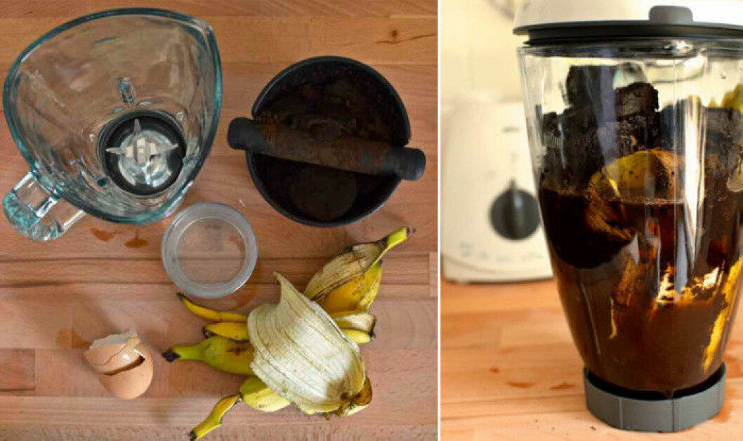 Hemmagjord växtnäring av banan, äggskal och kaffesump