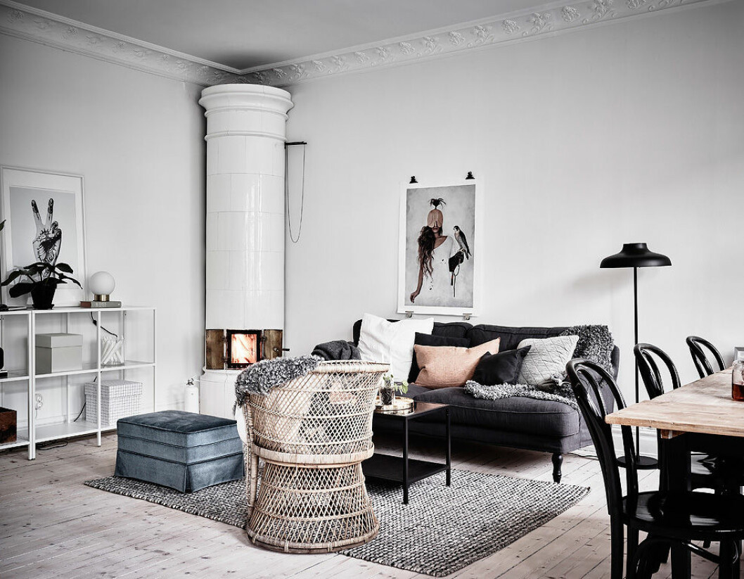 Foto: <a href="https://www.instagram.com/fotografanders/" target="_blank" rel="noopener">Anders Bergstedt</a> för <a href="http://entrancemakleri.se/" target="_blank" rel="noopener">Entrance</a>/mäklare: Erika Bergholm Korg- och rottingmaterial är en stor trend.