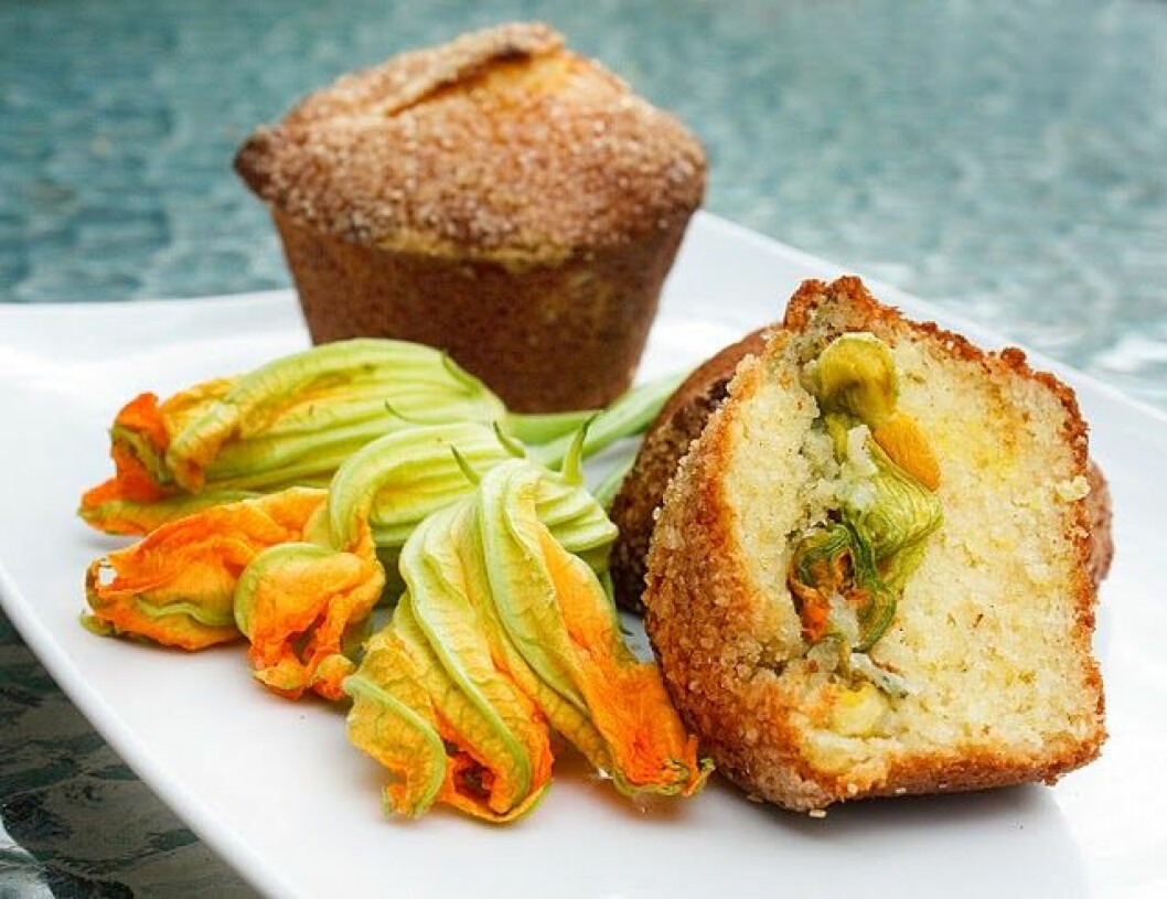 Via: <a href="http://www.askchefdennis.com/2010/08/squash-blossom-muffins-and-my-riviera-sauce/" target="_blank" rel="noopener">Chef Dennis</a>