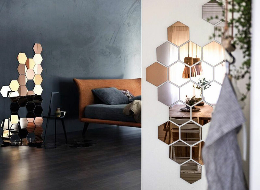 Via: <a href="http://femme.is/is/read/2015-05-14/honefoss2/" target="_blank" rel="noopener">Femme</a>, <a href="http://www.heimatbaum.com/die-schwarze-pest-in-der-kueche/" target="_blank" rel="noopener">Heimatbaum</a> Runda kantiga småspeglar. Kalklitirfärg