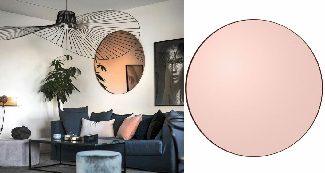 Circum, AYTM rund spegel med rosa yta. 