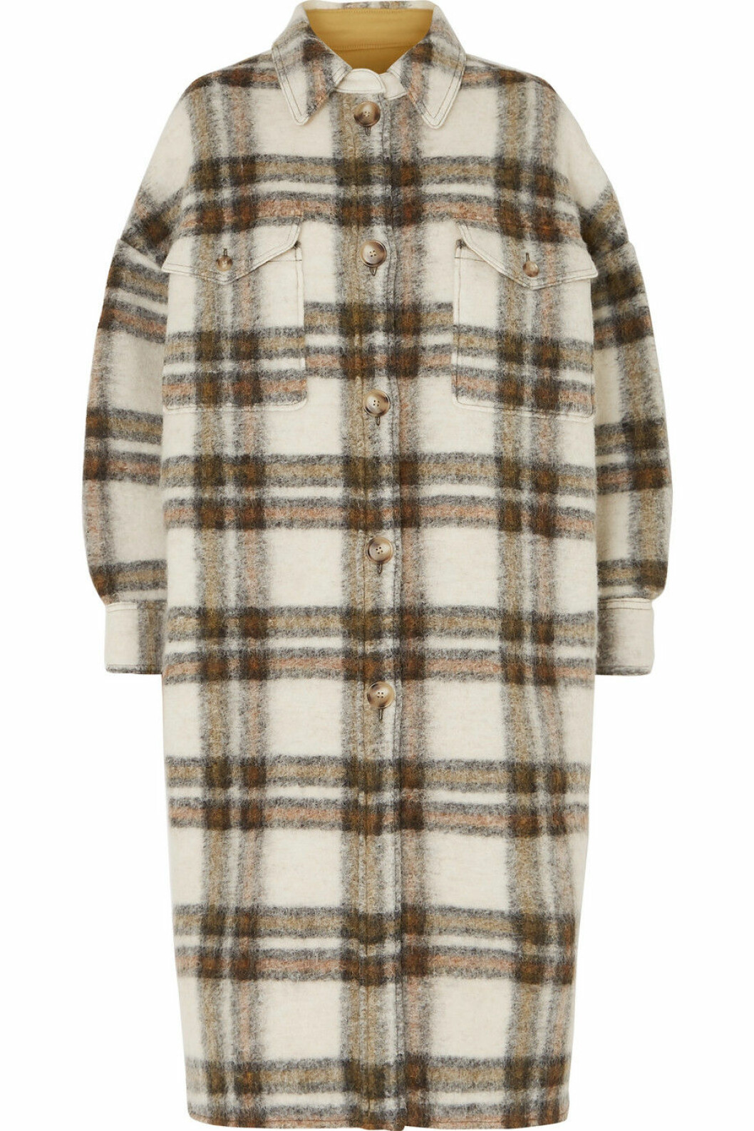 Oversized kappa i en lyxig ullmix från Isabel Marant Étoile via Wakakuu.