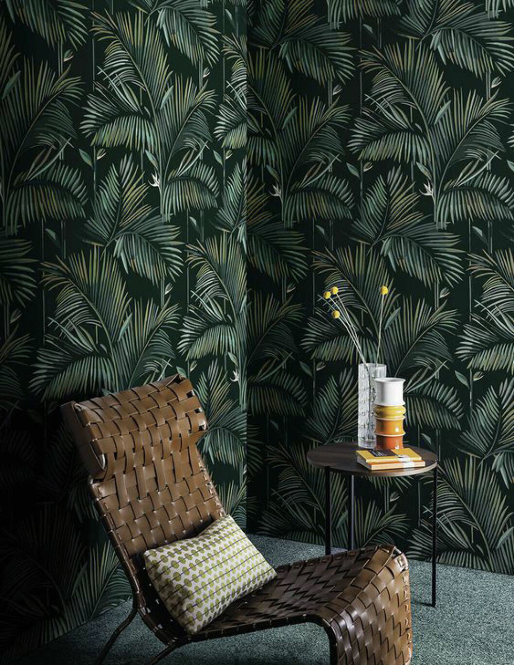 Foto via: <a href="http://www.materialicasa.com/mc-en/extra/trends/design-trends-2017-greenery-is-the-new-pantone-color-of-the-year/" target="_blank" rel="noopener">Materiali casa</a> guldpalm tepet