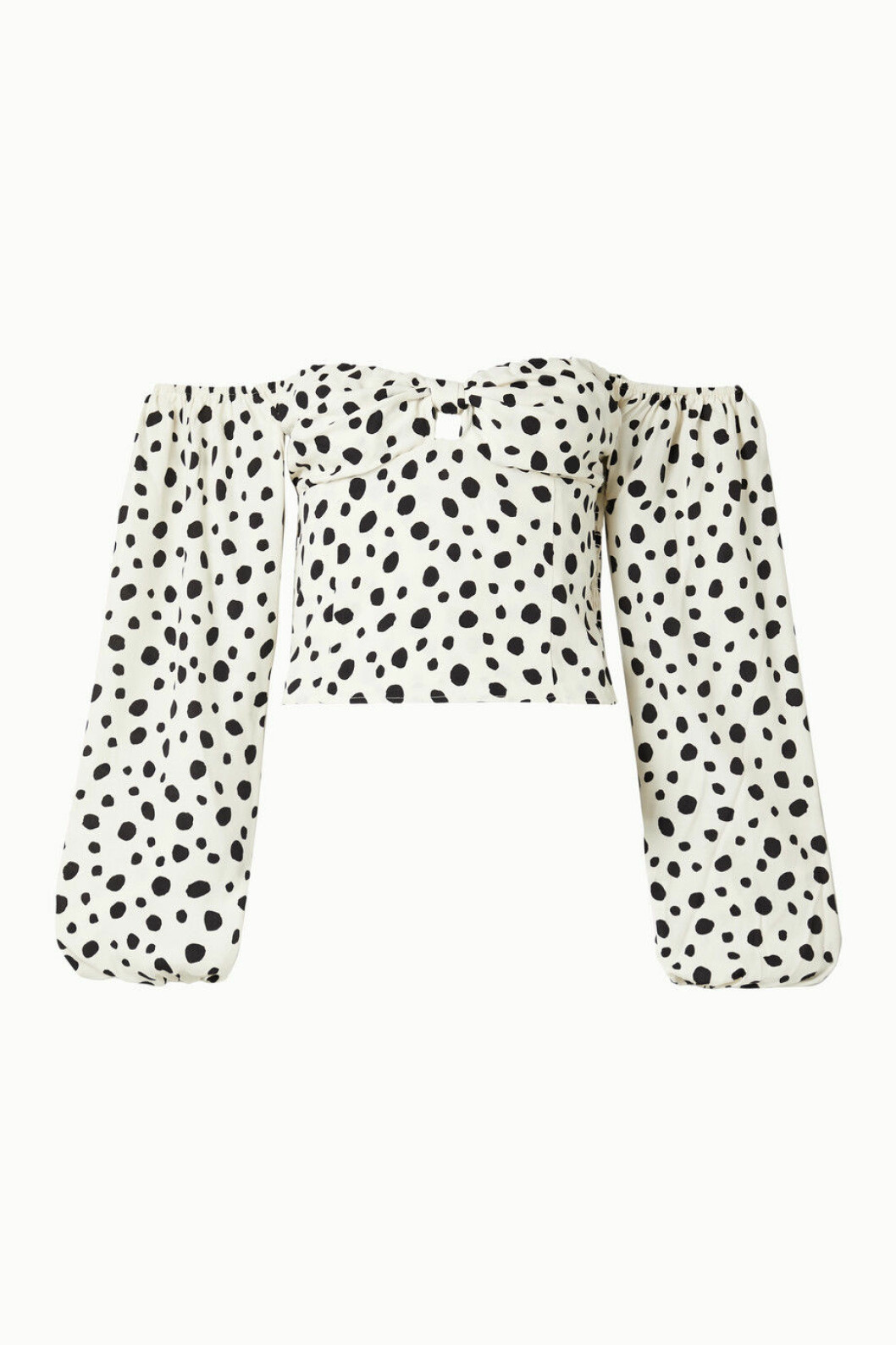Söt off-shoulder blus med mixade prickar från Reformation.