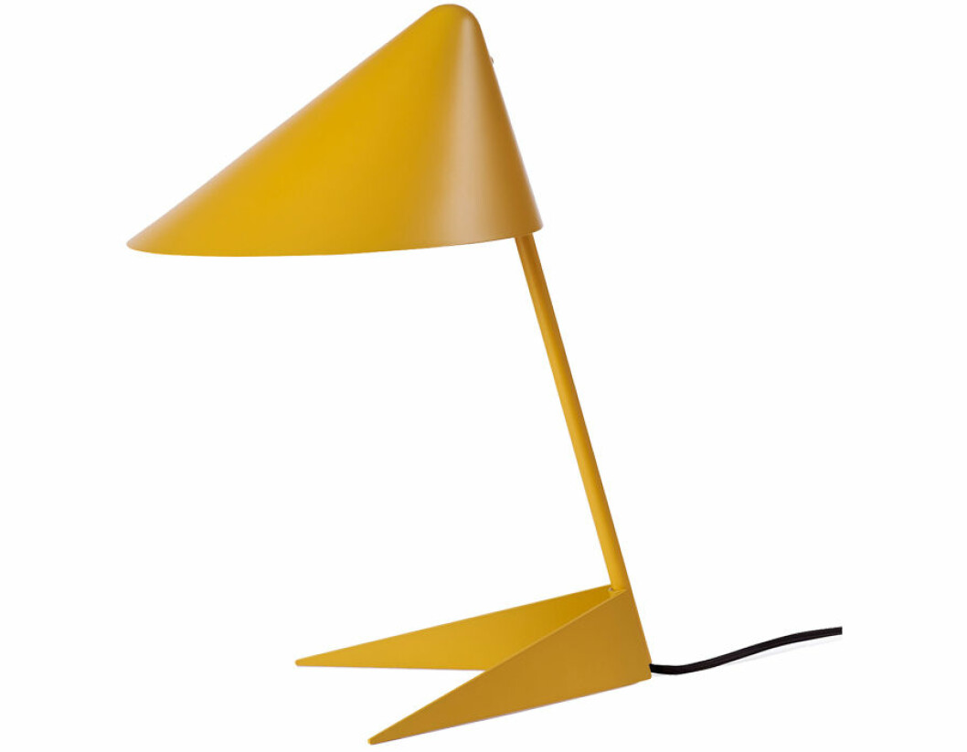 Gul bordslampa i stilren design.