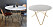 Matsalsbord i vit marmor och bordsben i mässing