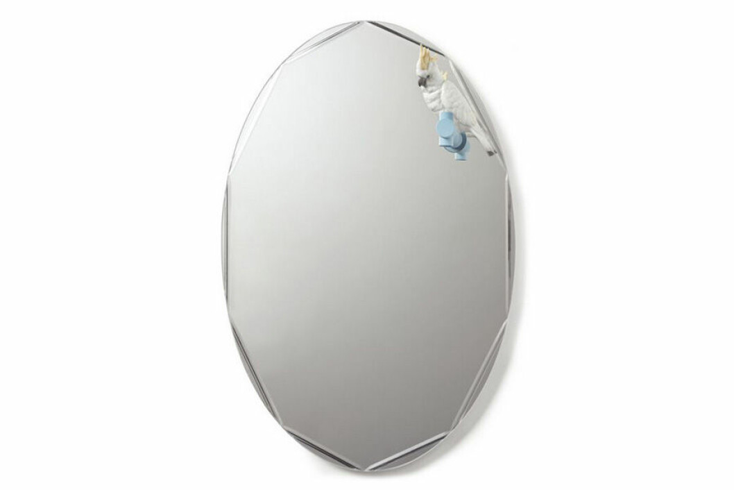 Spegel Parrot shine II från Lladro med papegoja. 