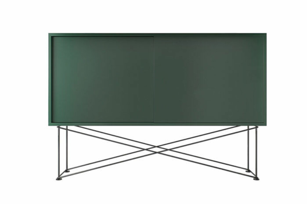 Sidobord i mörkgrönt.