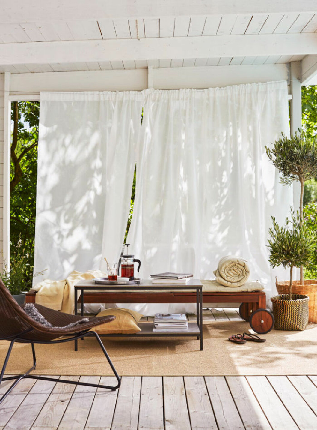 Scandinavian summer balcony. 