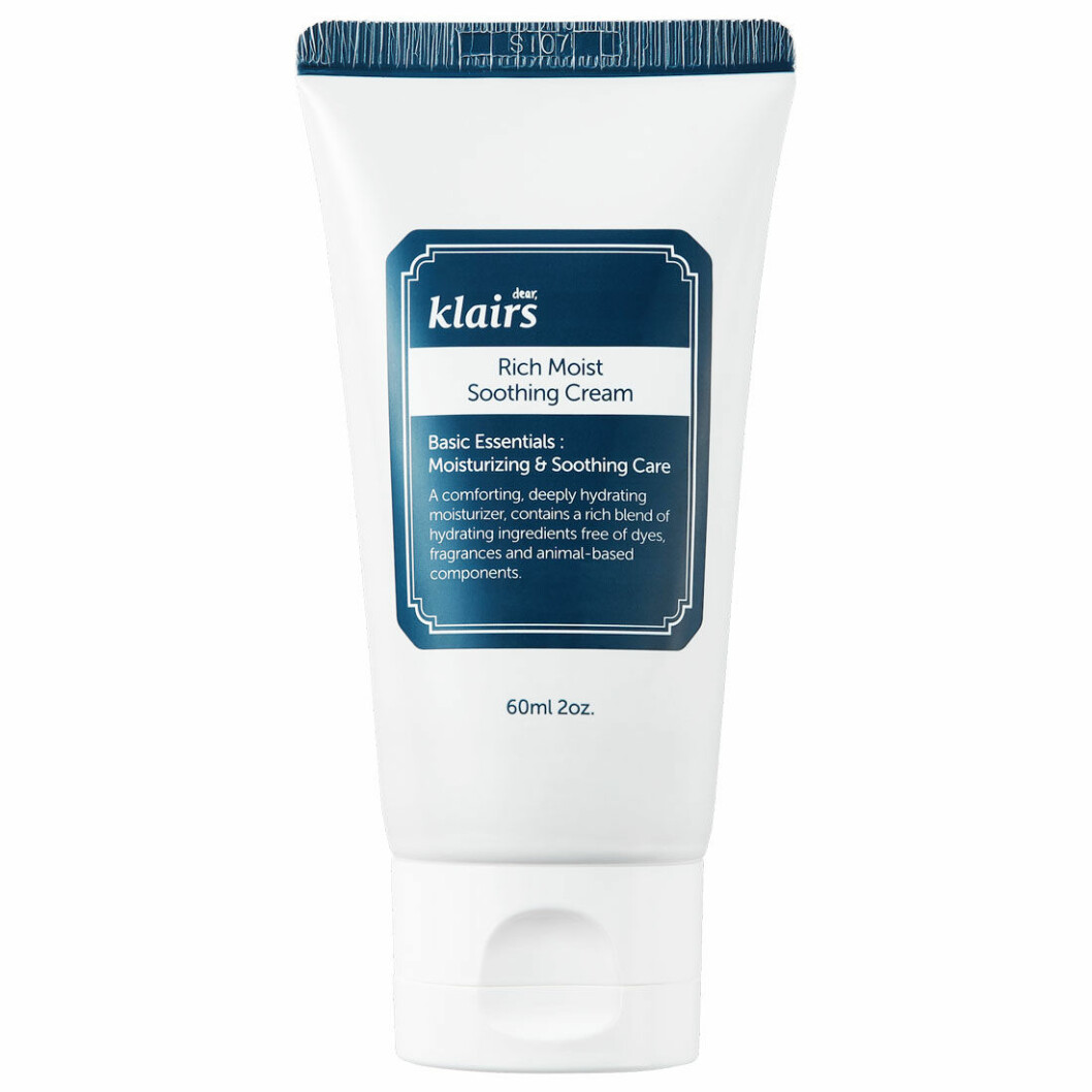 Återfuktande ansiktskräm är Rich moist sooting cream från Klairs.