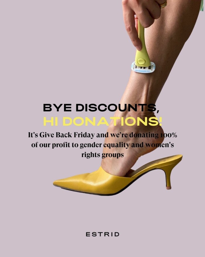 Estrid skänker all vinst under Black Friday till The fawcett society.