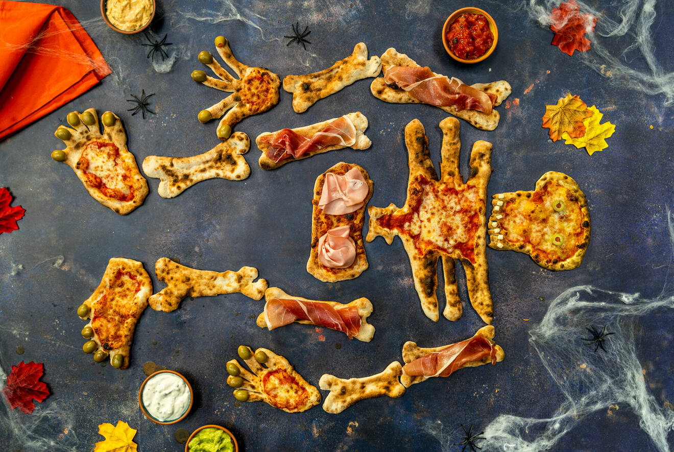 Klipp och klistra fram ett pizzaskelett – både roligt och gott