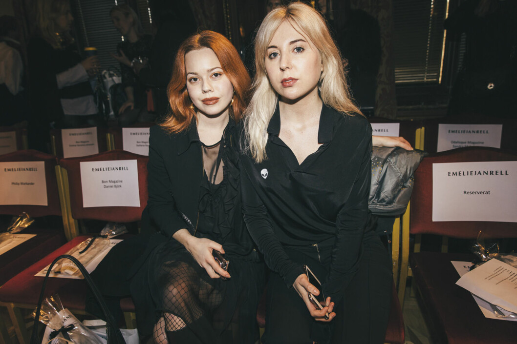 Amanda Mann och Agnes Braunerhielm på Fashion Week.