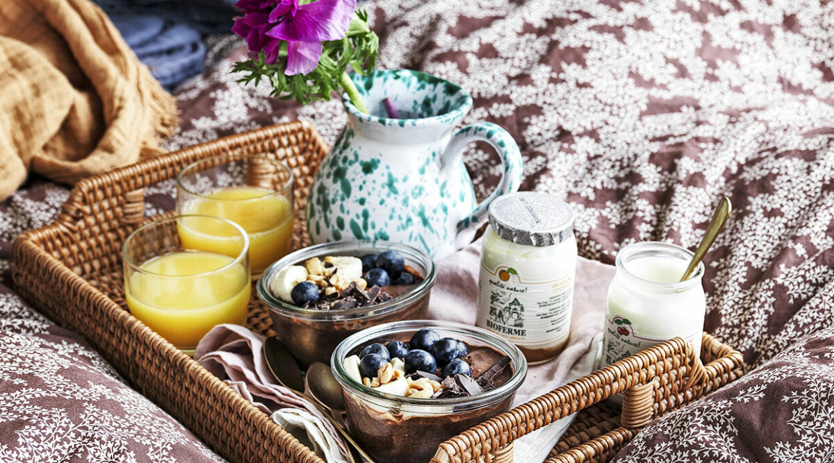 Chiapudding med choklad och jordnötter