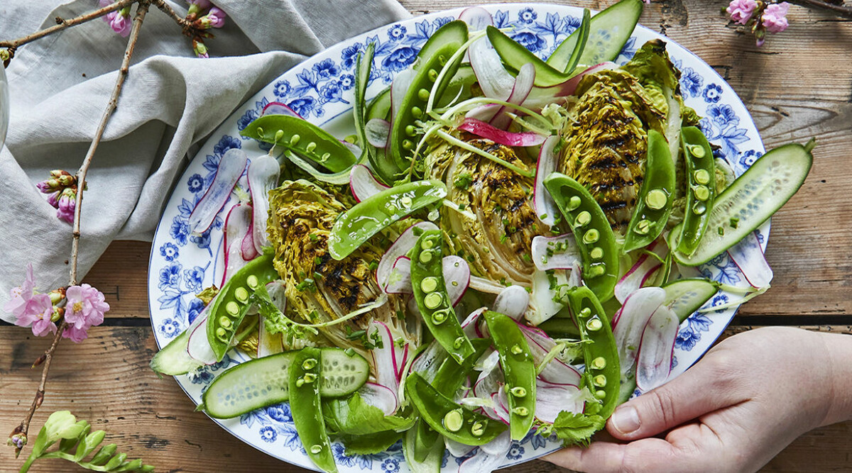 Grillad hjärtsallad med ranchdressing