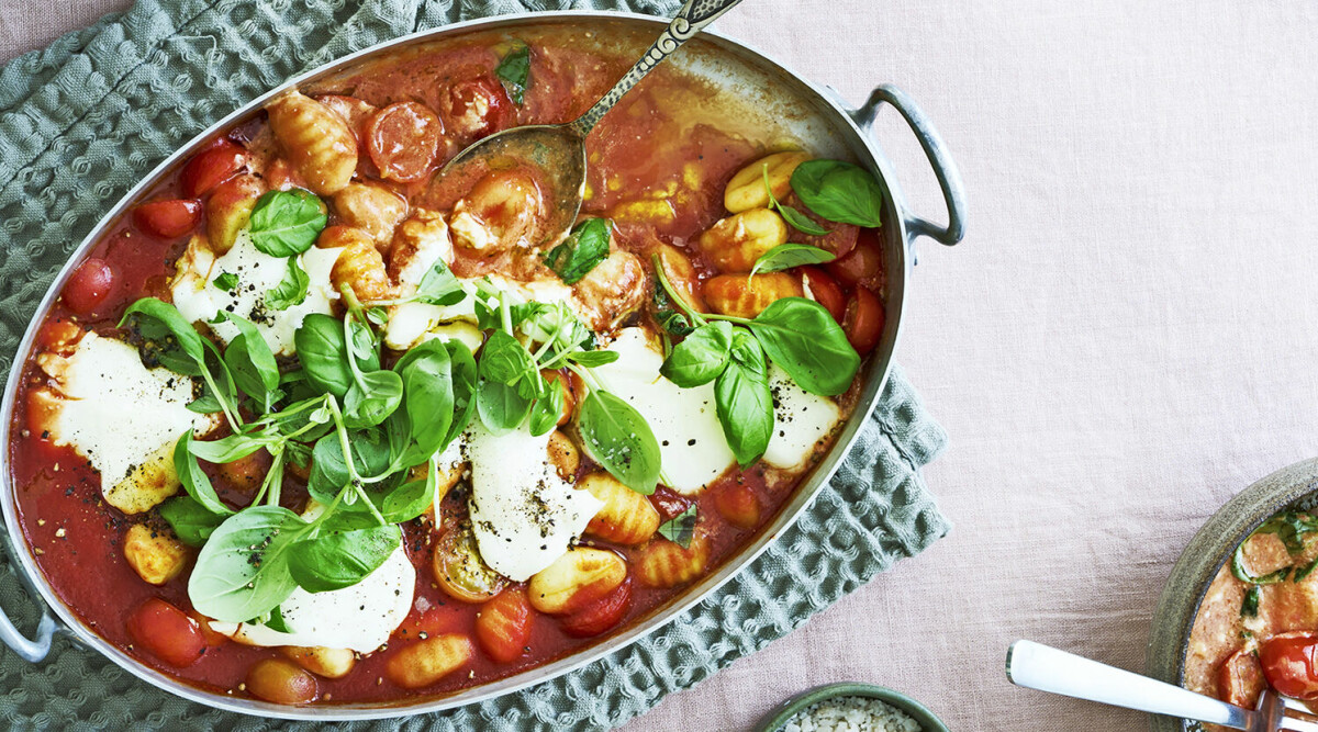 Lättlagad gnocchigratäng med mozzarella