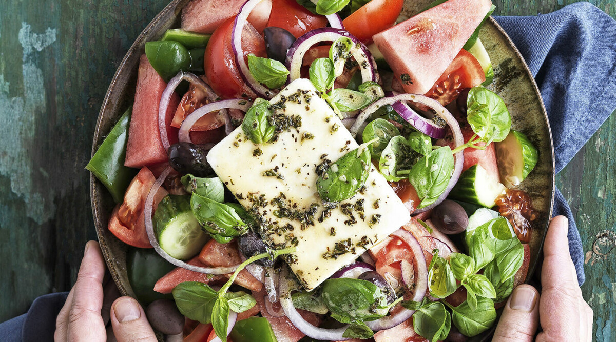 Grekisk sallad med vattenmelon