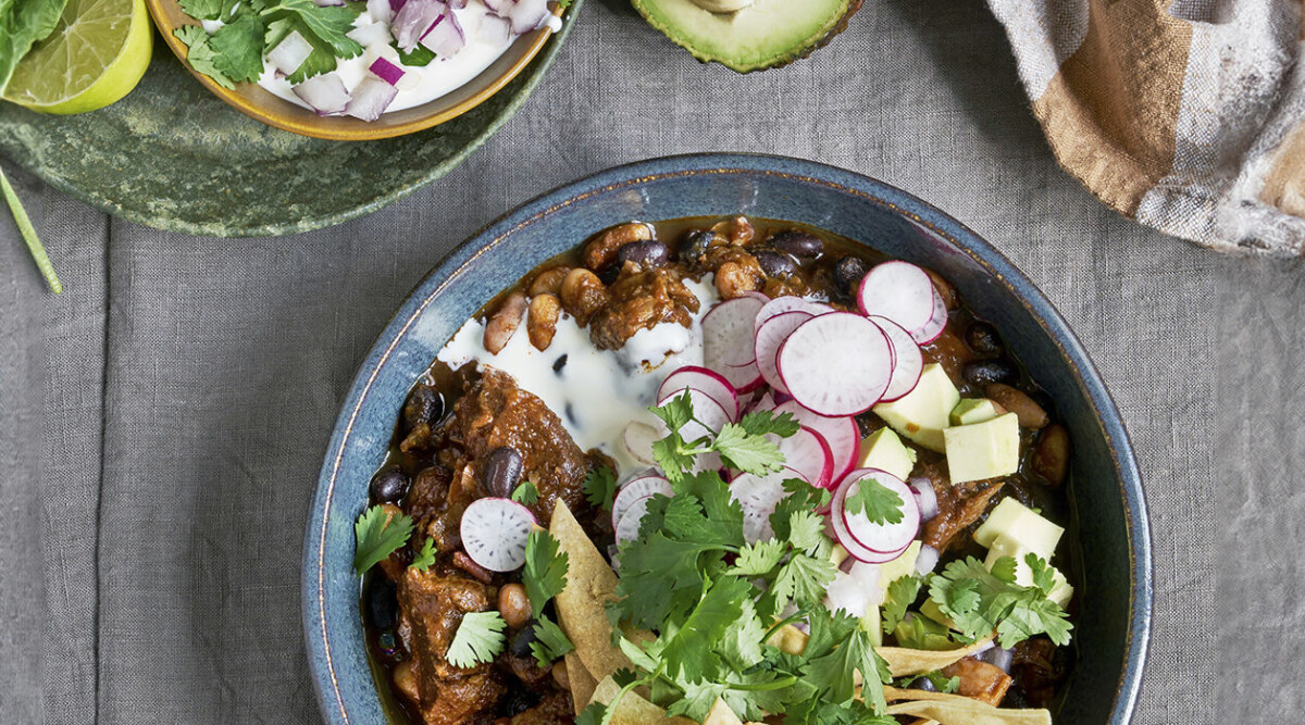 Chili con carne med krispiga tortillachips