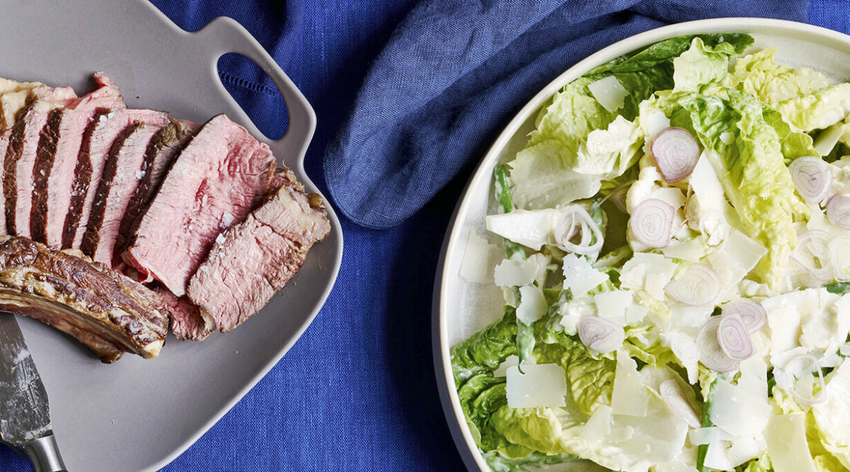 Côte de boeuf med caesarsallad