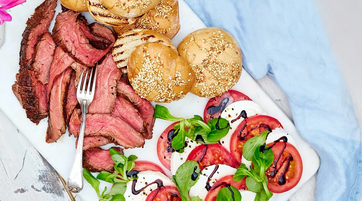 Hamburgare på italienska – med grillad flankstek