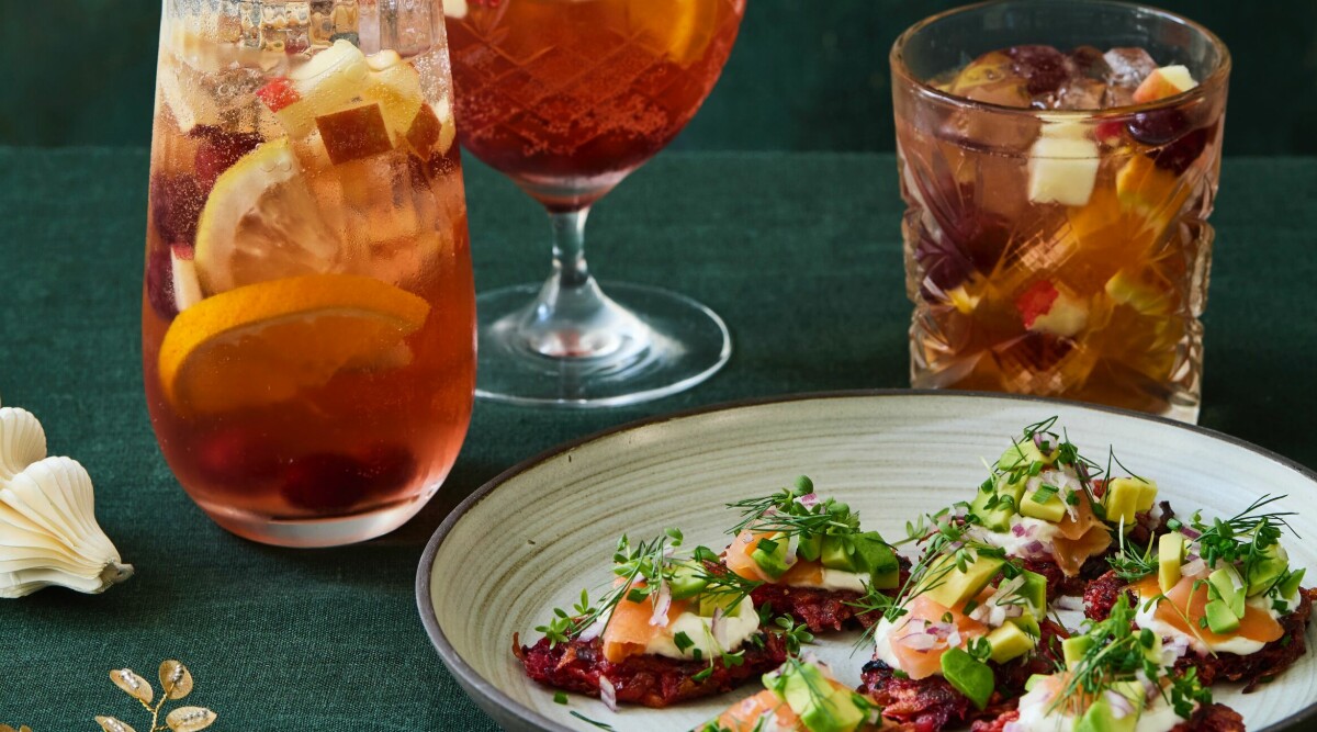 Glöggsangria och rårakor med lax