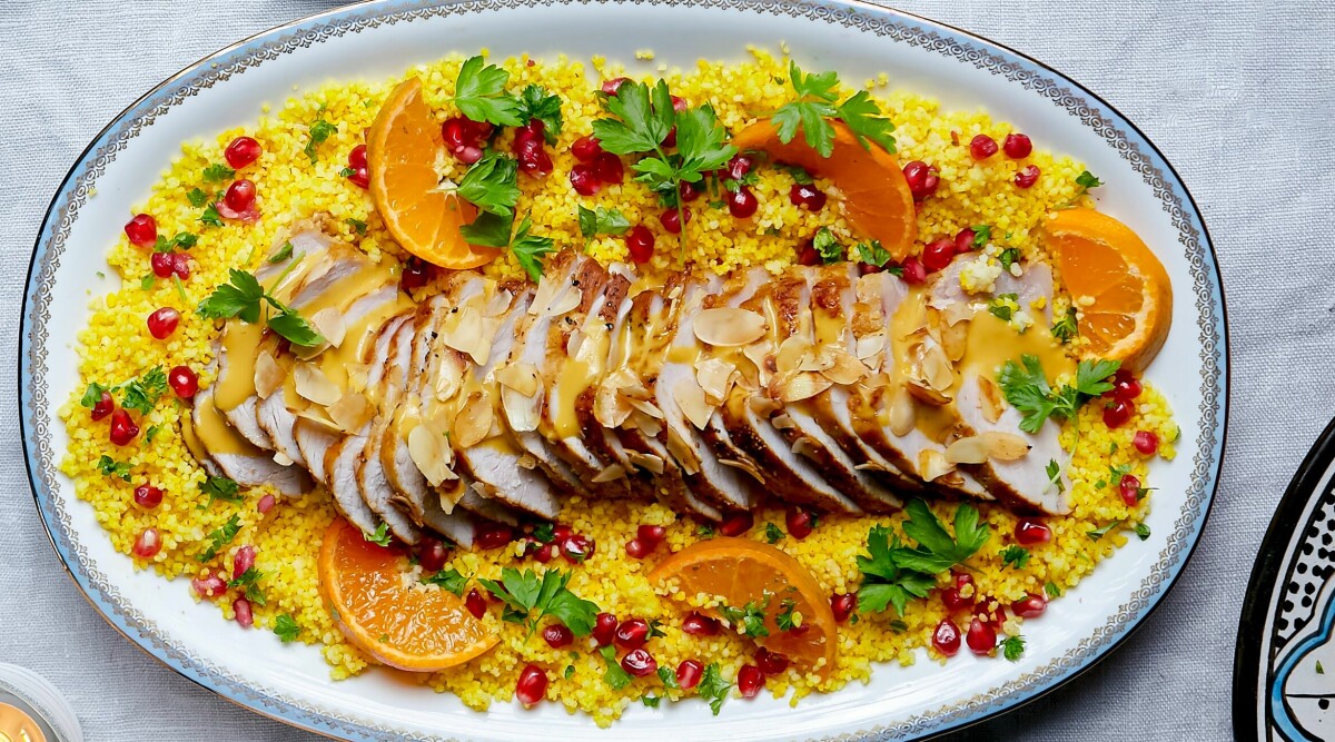 Saffrans- och honungsstektkotlettrad med couscous