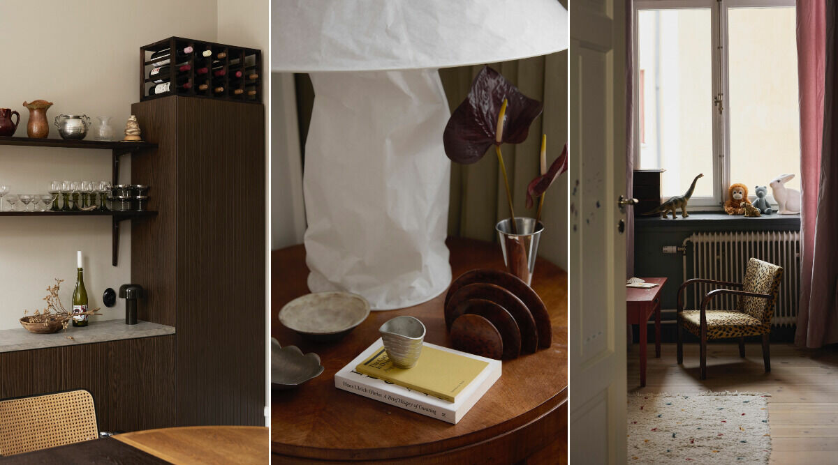 Vintageskatter och nya fynd möts i copywriterns sekelskifteslägenhet på Södermalm