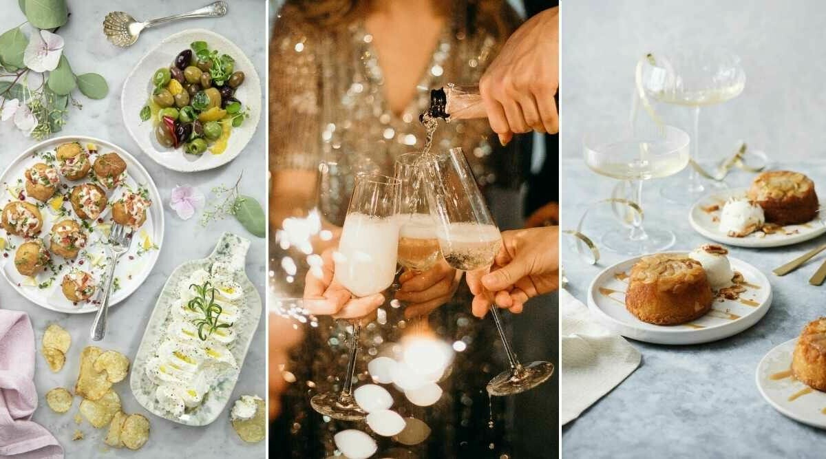 Lyxiga nyårsmenyer med perfekt matchade vintips