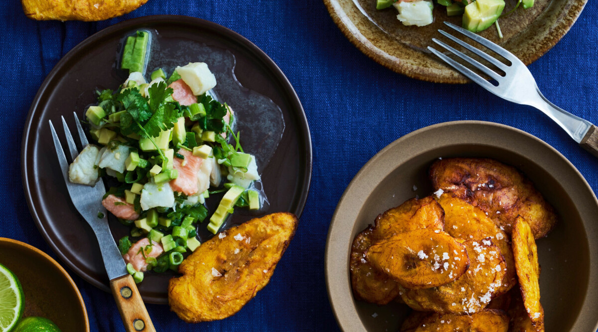 Ceviche med matbananchips