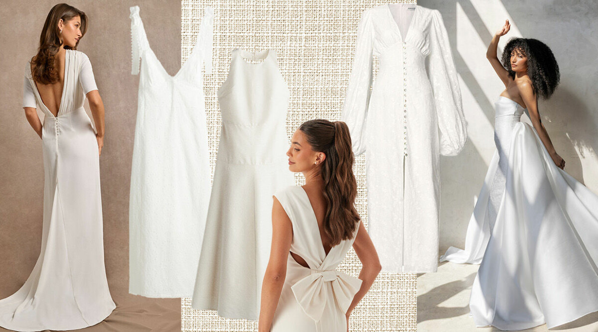 15 vackra och enkla brudklänningar som håller din bröllopsbudget