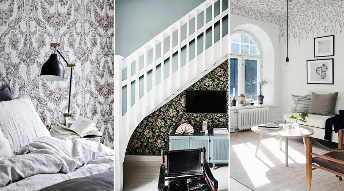 13 fina sätt att inreda med mönstrad tapet | ELLE