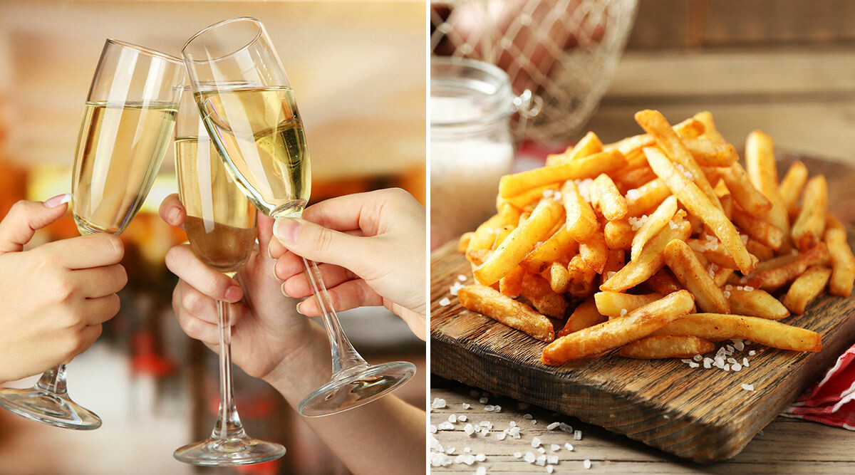 Därför ska du äta pommes frites till champagne