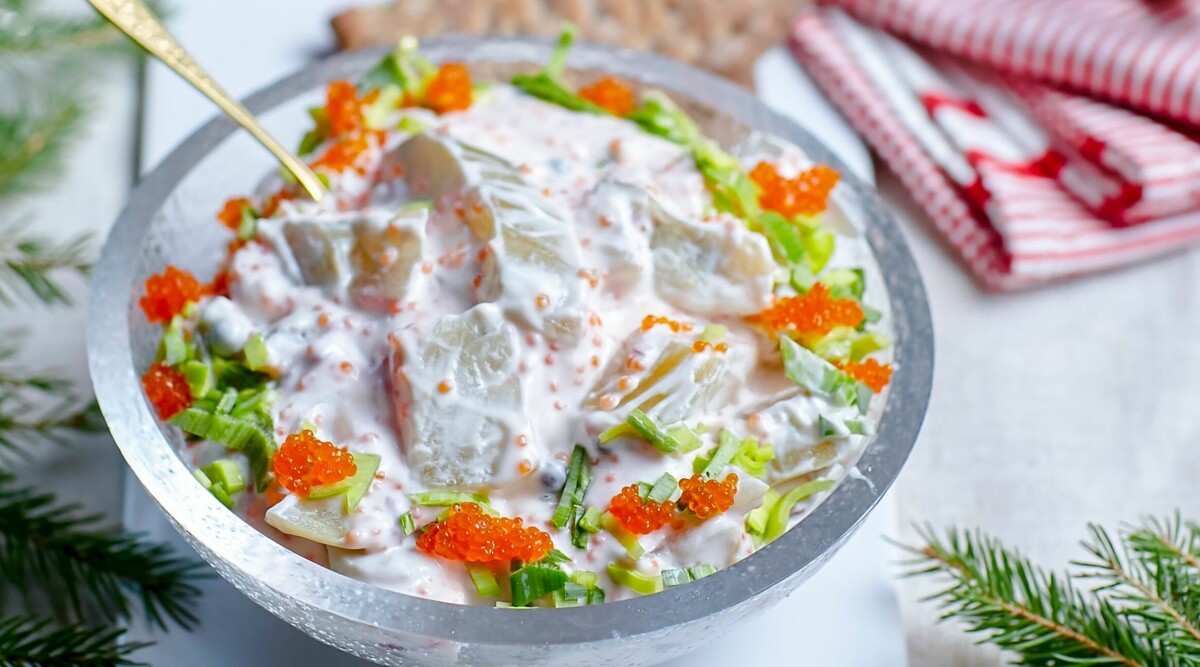 Krämig auberginesill med tångkaviar