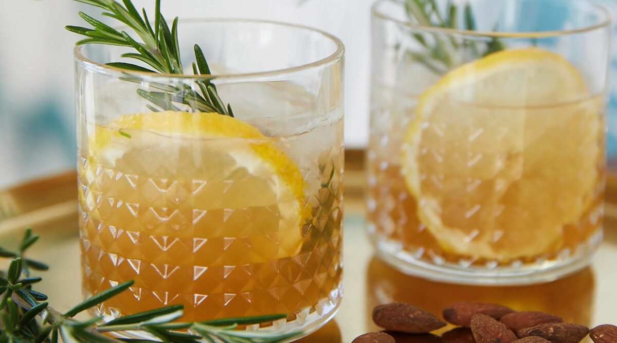 Rosemary maple bourbon sour