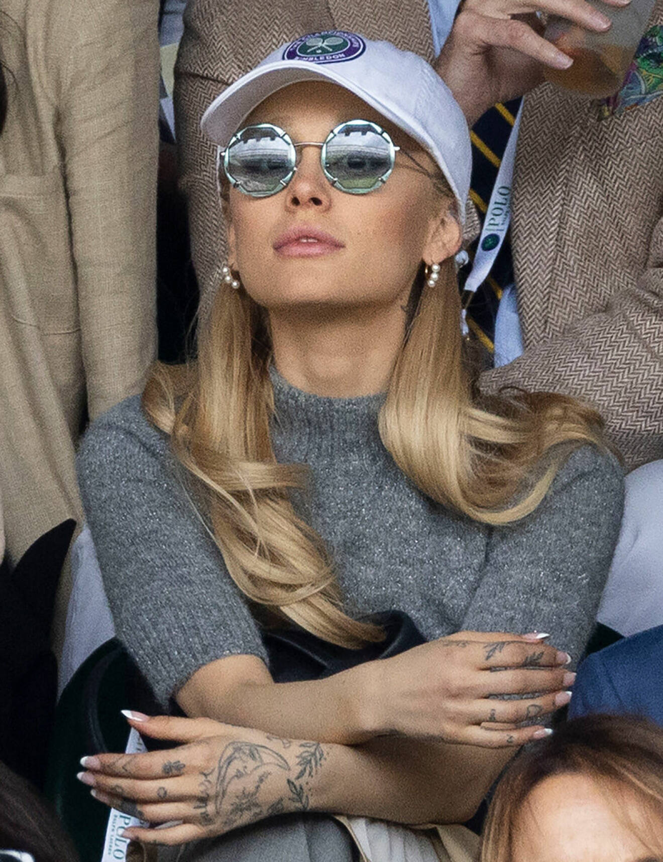 Ariana Grande på Wimbledon utan ring