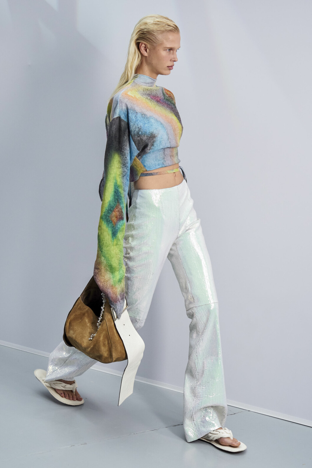 Acne studios SS21 grön mönstrad topp.,