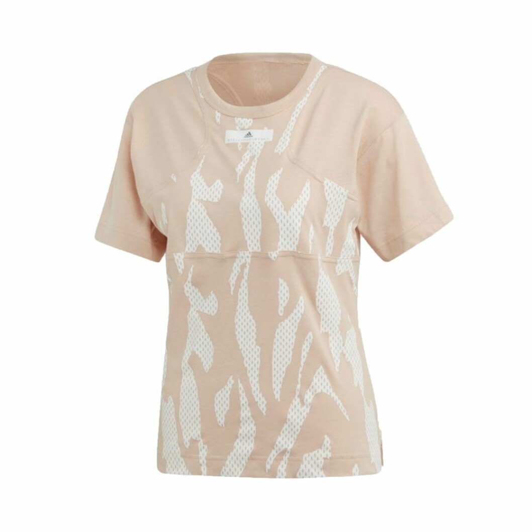 Träningströja i beige och vitt från Adidas x Stella McCartney.