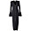 Adoore svart ribbstickad klänning med knappar hela vägen fram – Milano dress