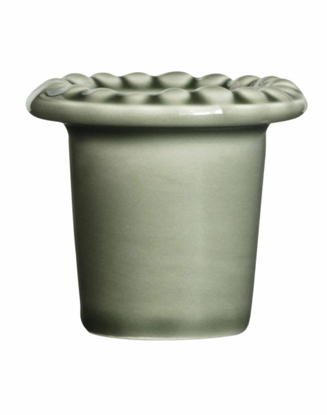 Ljusgrön äggkopp med bubblor längs kanten
